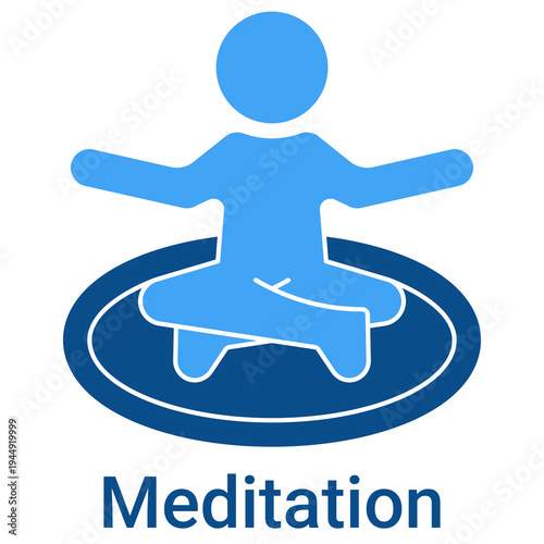 Meditation Icon Outline Style. Vector Illustration For Graphic Design