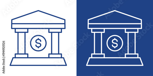 Banking Blue And White Icon Style Collection
