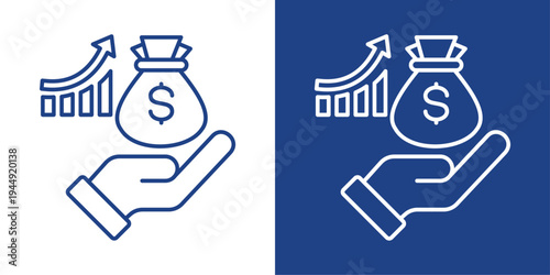 Financial Blue And White Icon Style Collection