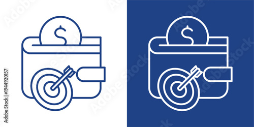 Savings Blue And White Icon Style Collection