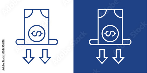 Deposit Blue And White Icon Style Collection