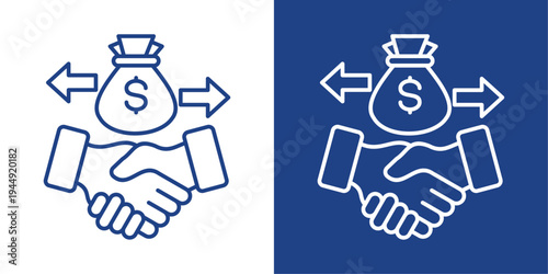 Transaction Blue And White Icon Style Collection