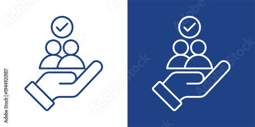 Customer Blue And White Icon Style Collection