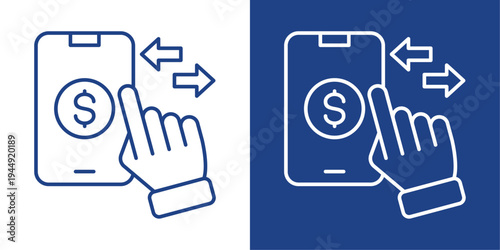 Transfer Blue And White Icon Style Collection