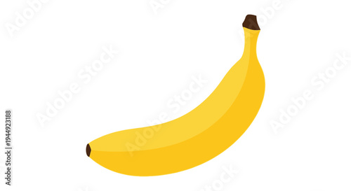 A vibrant yellow banana illustration isolated on a clean white background