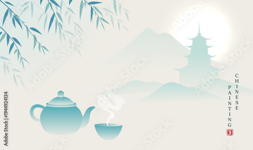 Oriental Style Chinese Tea Ceremony Cultural Background