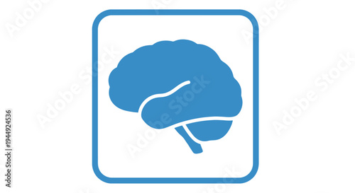 Blue brain icon within a rounded square frame representing intelligence