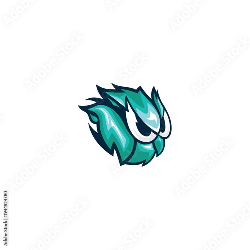 Flame angry bird teal color