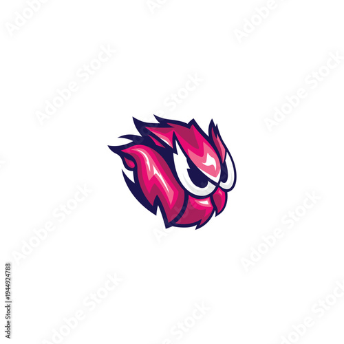 Flame angry bird pink color