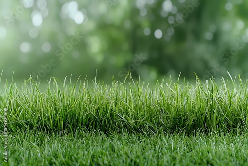 Lush Green Grass with Soft Focus Background and Natural Lighting in Outdoor Environment