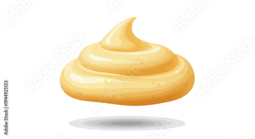 Creamy Swirl Illustration of Mayonnaise or Mustard Dollop