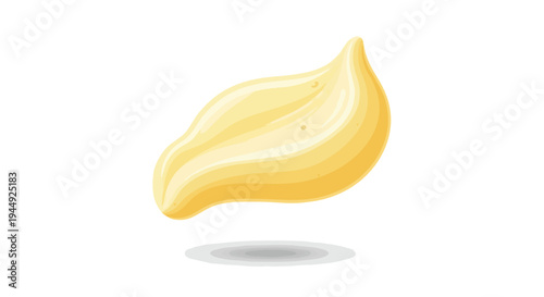 Vector Illustration of Yellow Cream or Toothpaste Swirl