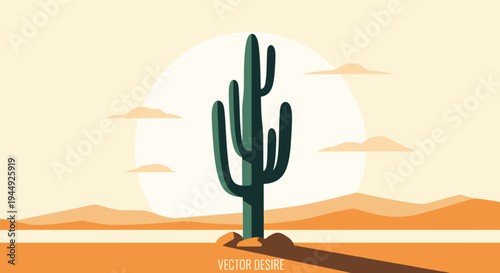 A large green desert cactus plant.