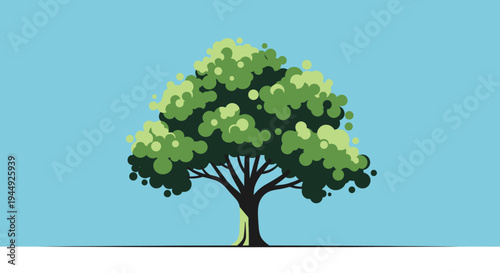 A large green tree with foliage.