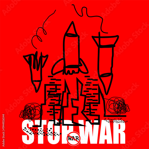 Stop War, Say No To War, illustration vector