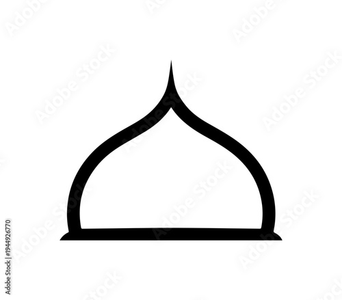 Minimalist Islamic Crescent Dome Vector Icon