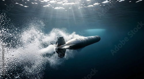 Underwater Torpedo Launching with Powerful Propulsion System and Navigating Effortlessly Through the Ocean's Depths