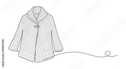 Vector illustration of a jacket with a measuring tape