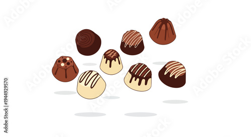 Assorted Gourmet Chocolate Truffles and Pralines Collection