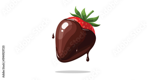 Delicious Strawberry Dipped in Rich Dark Chocolate Glaze