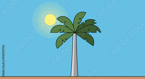 Palm tree standing alone tropical.