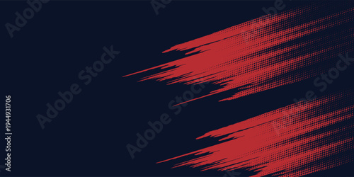 Red halftone dots blue color pattern gradient grunge texture background. Dot pop art comic sport style  sport background