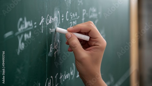 hand writing on a blackboard