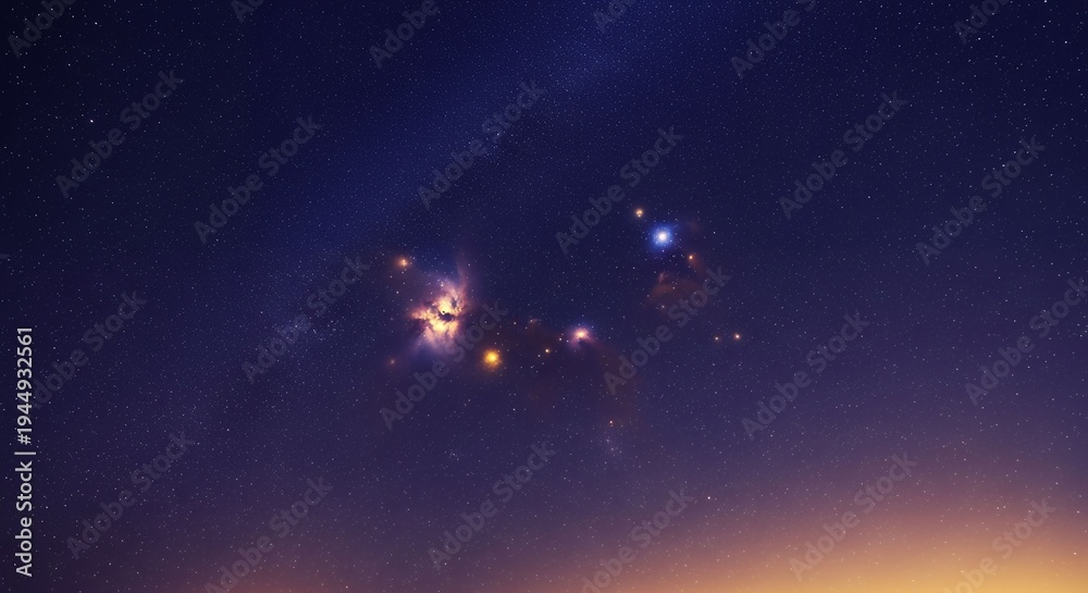 Fototapeta premium Celestial Symphony A Night Sky Canvas of Stars and Nebulae in Deep Space
