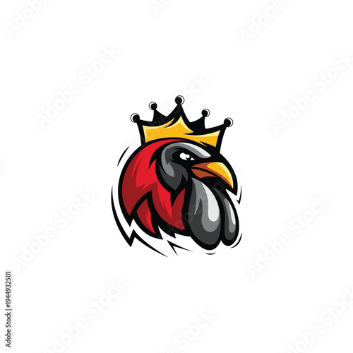 King of rooster logo icon 