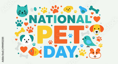 Celebrate National Pet Day with Cute Animals and Paw Prints - A Day for Our Beloved Companions