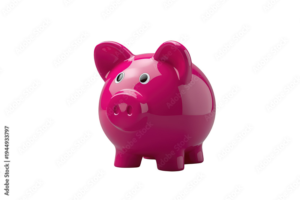 Obraz premium Pink piggy bank saving money for future investment, financial planning, banking, and wealth growth on a transparent background