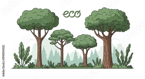 Eco friendly trees for green planet.