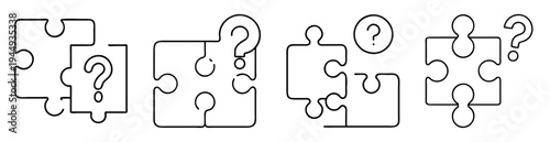 Jigsaw puzzle pieces representing uncertainty, problems, and needing solutions in vector format