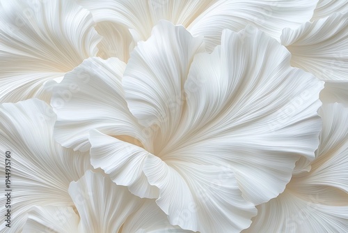 Elegant White Petals Arrangement with Smooth Curves and Textured Surface for Art Design