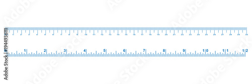Ruler scale with markings and numbers. Size indicators measuring tool. Ruler scale with centimeters and millimeters units. Vector