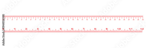 Measuring scale, marking for ruler, thermometer scale, marks for tape measure. Vector illustration