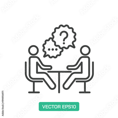 Interview icon. Thin line icon vector