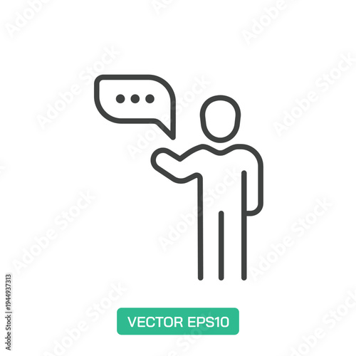 Brief Presentation icon. Thin line icon vector