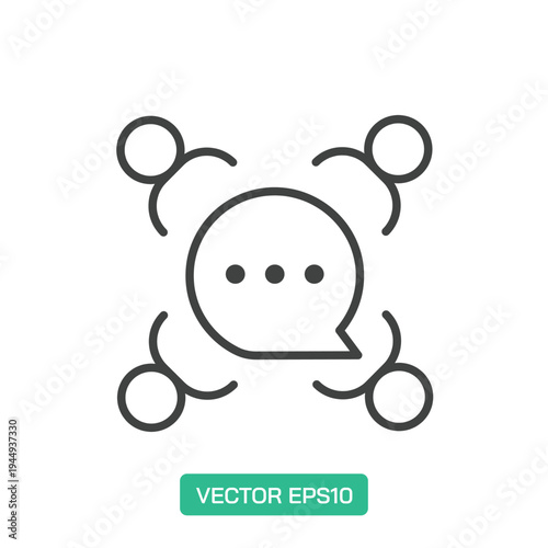 Group Discussion icon. Thin line icon vector
