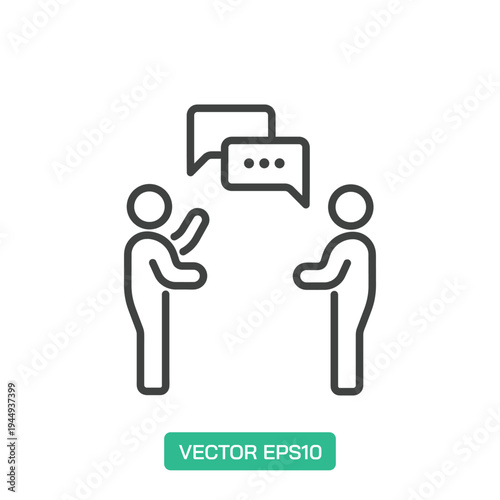 Interpersonal Communication icon. Thin line icon vector