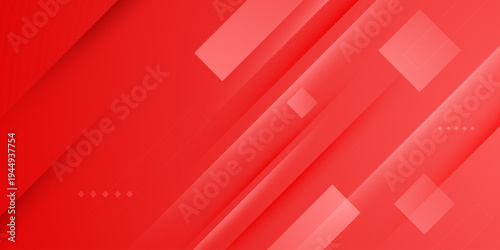 Abstract red banner background with overlap shadow and light shapes pattern concept design. Simple square element banner style.