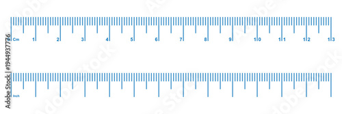 Measuring scale, markup for rulers vector illustration. Various measurement scales with divisions. Measuring tool. Blank measuring scale indicator . Vector Illustration . EPS 10