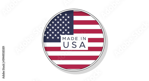 The American flag based Made in USA label illustration is shown