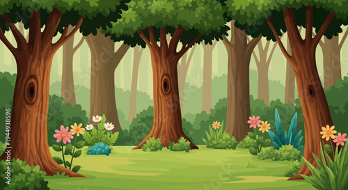 Trees Forest Nature Green Landscape Scene.