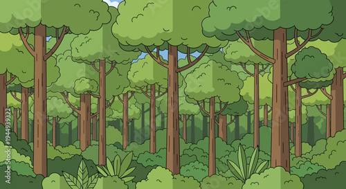 Trees in a forest landscape scene 3.