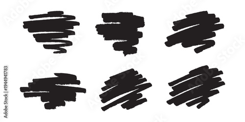 Set of brush paint stroke texture swatch Hand painted background Ink scribble dab clipart Paint smudge for tags and stamps design, beauty fashion poster