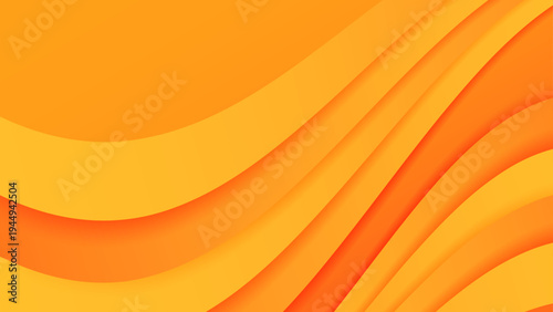 Warm orange and yellow abstract background with layered fluid wave shapes for dynamic marketing and advertising