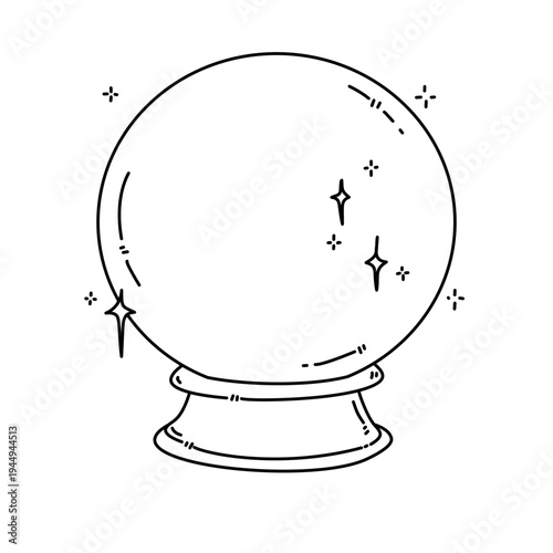 vector illustration of a crystal ball