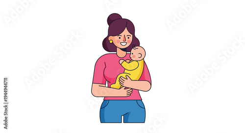 Mother holding her baby lovingly, a beautiful portrayal of maternal affection and new life
