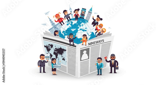 Worldwide Communication Network Linking Diverse People and Cultures with Global News and Information Flow